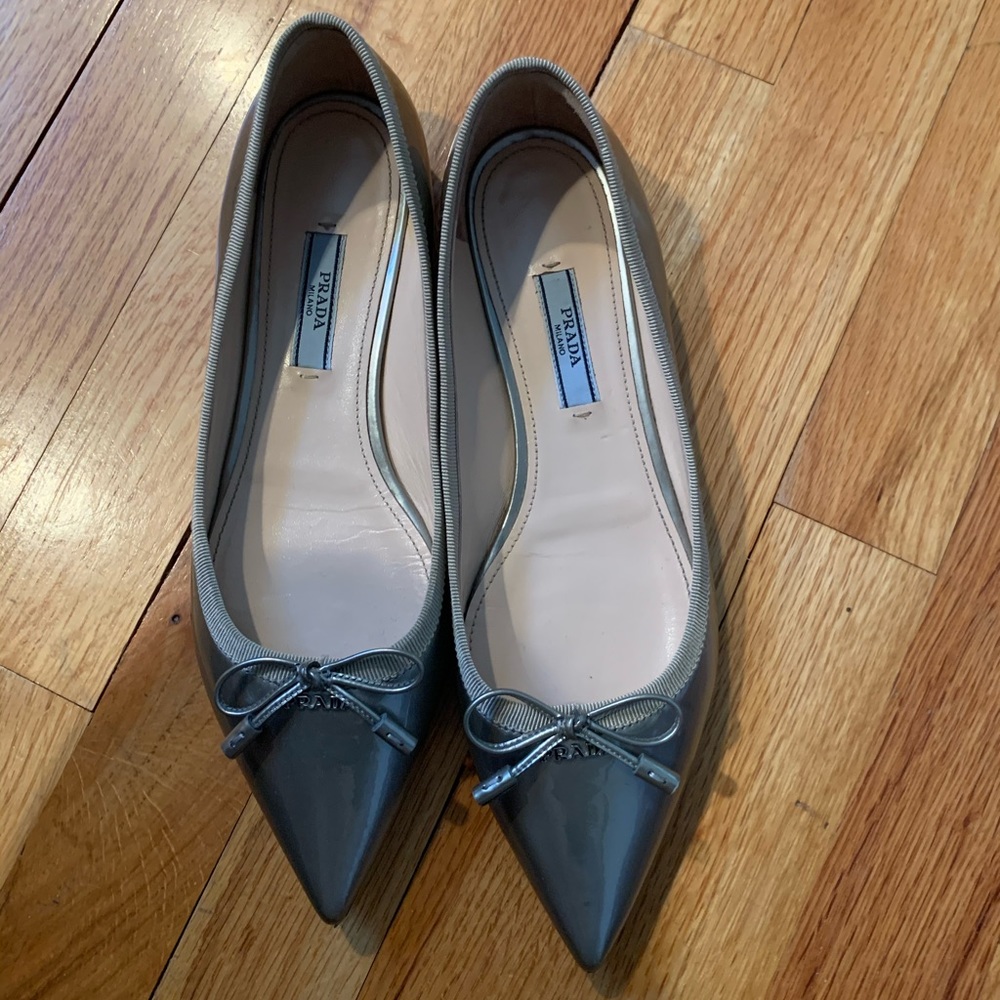 PRADA LOGO SILVER FLATS